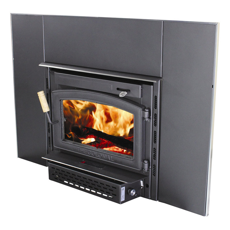 Vogelzang Colonial Recessed Wall Mounted Wood Burning Fireplace Insert